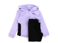 Puma black/vivid violet sweatset with bluse and pants hooded